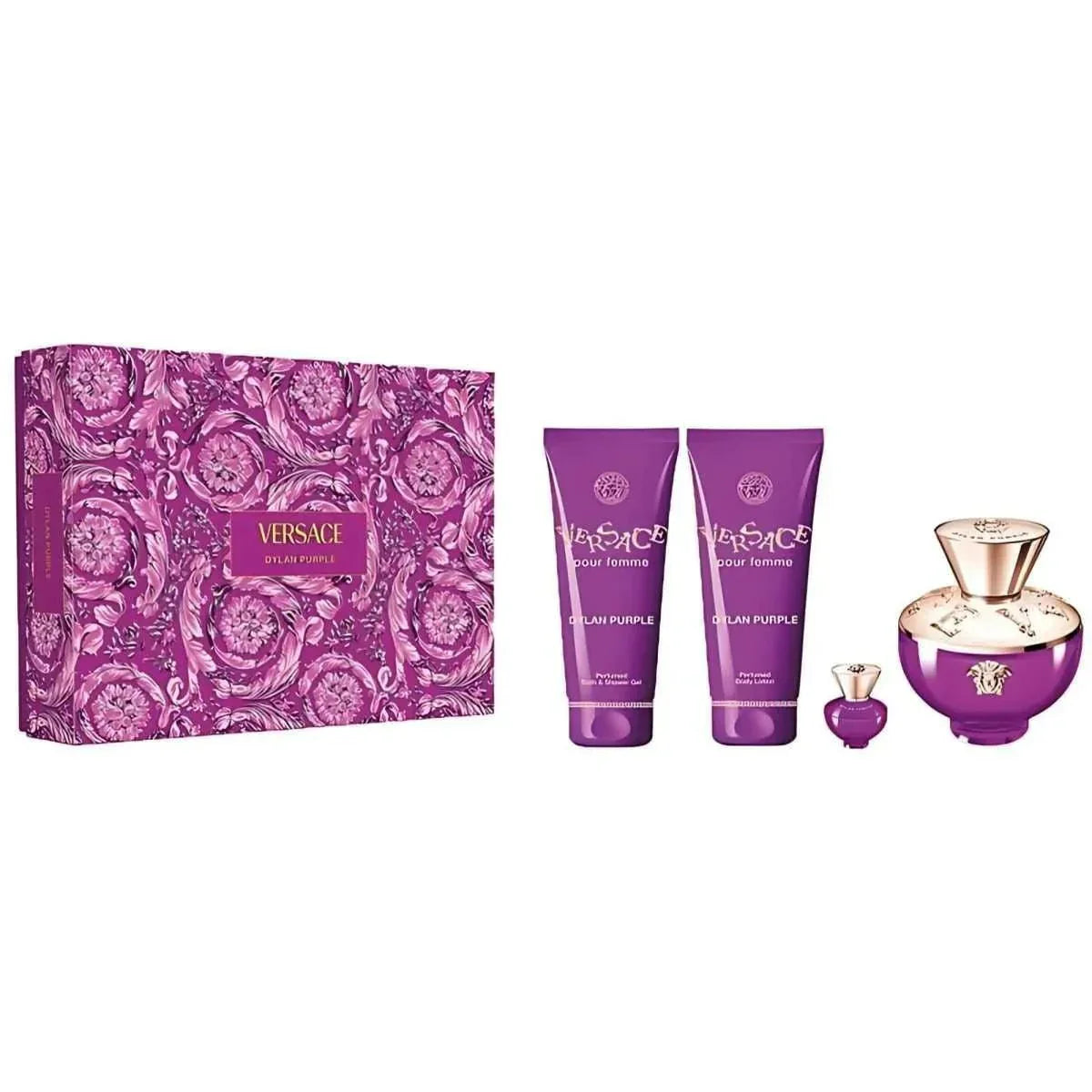 VERSACE DYLAN PURPLE 4PC SET